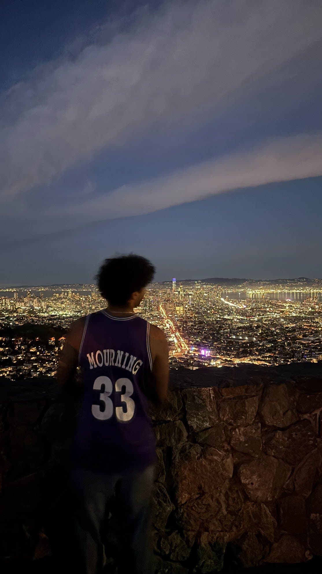 Looking out over San Francisco from Twin Peaks at night
